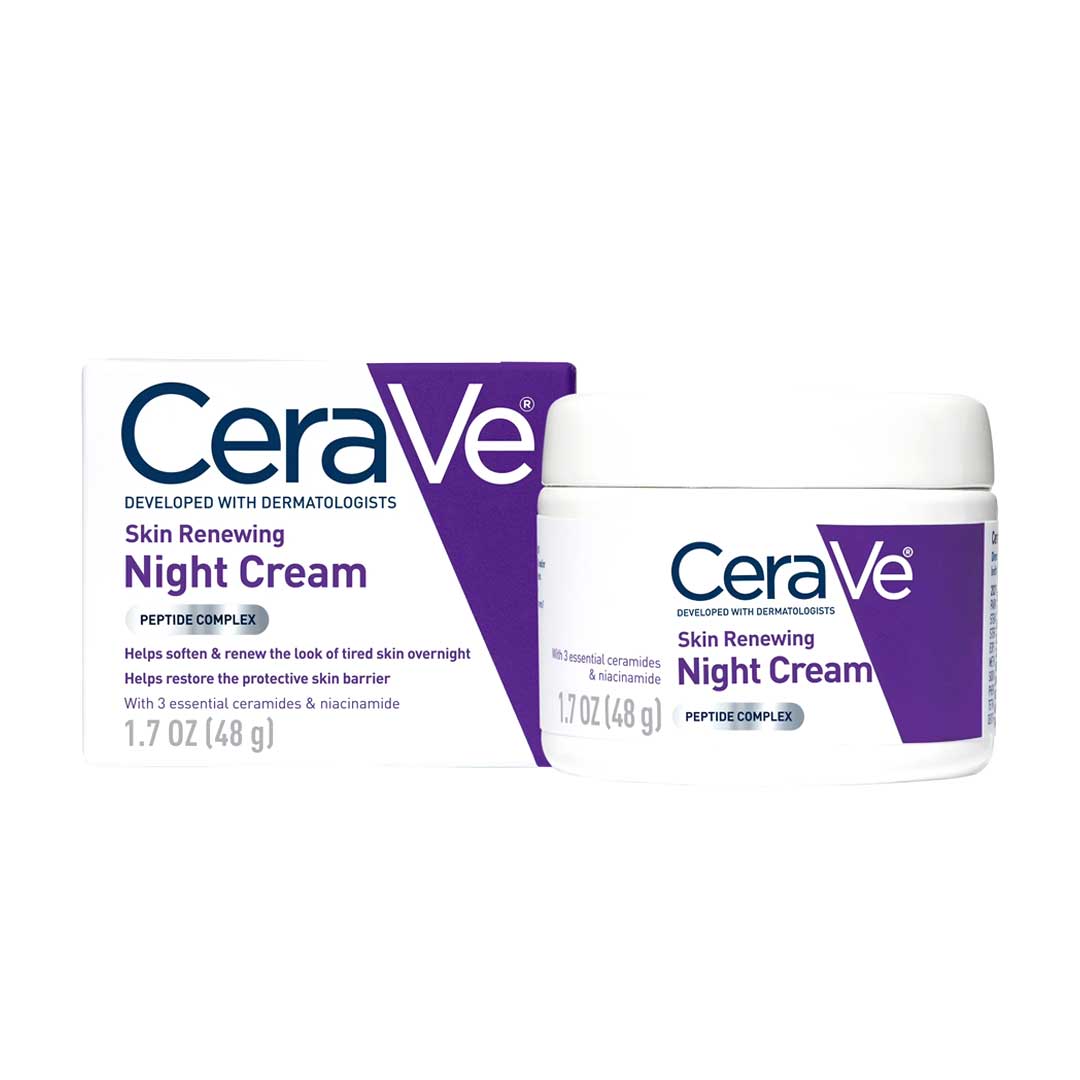 Cerave Skin Renewing Face Night Cream with Peptides & Hyaluronic Acid